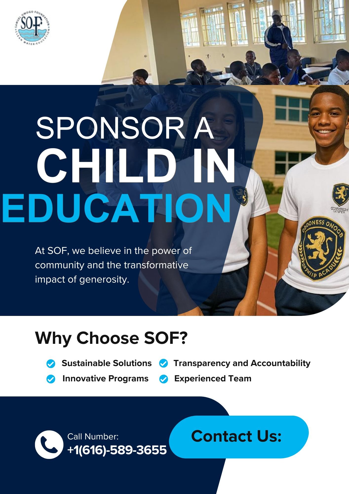 Brown and Orange Bold Charity Fundraising Flyer